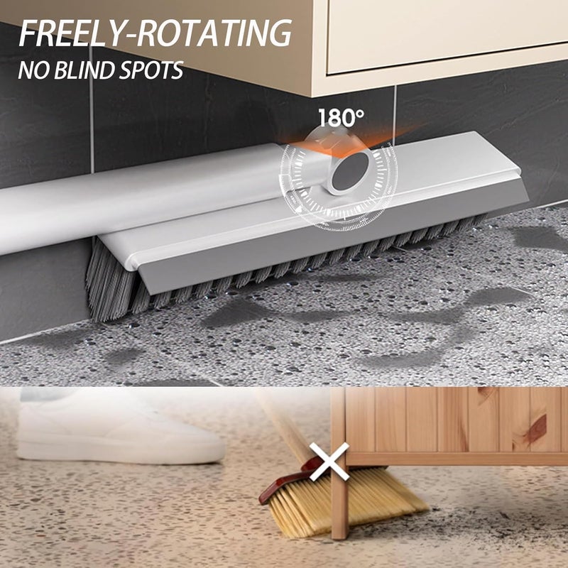 YSDSDAKA Floor Scrubbing Brush with 57" Adjustable Long Handle,3 in 1 Living Grout Brush with Squeegee,V-Shape Stiff Brush Bristle,Heavy Duty Bathroom Cleaning Brush for Tile,Deck,Patio,Wall,Garage,Kitchen - Image 3